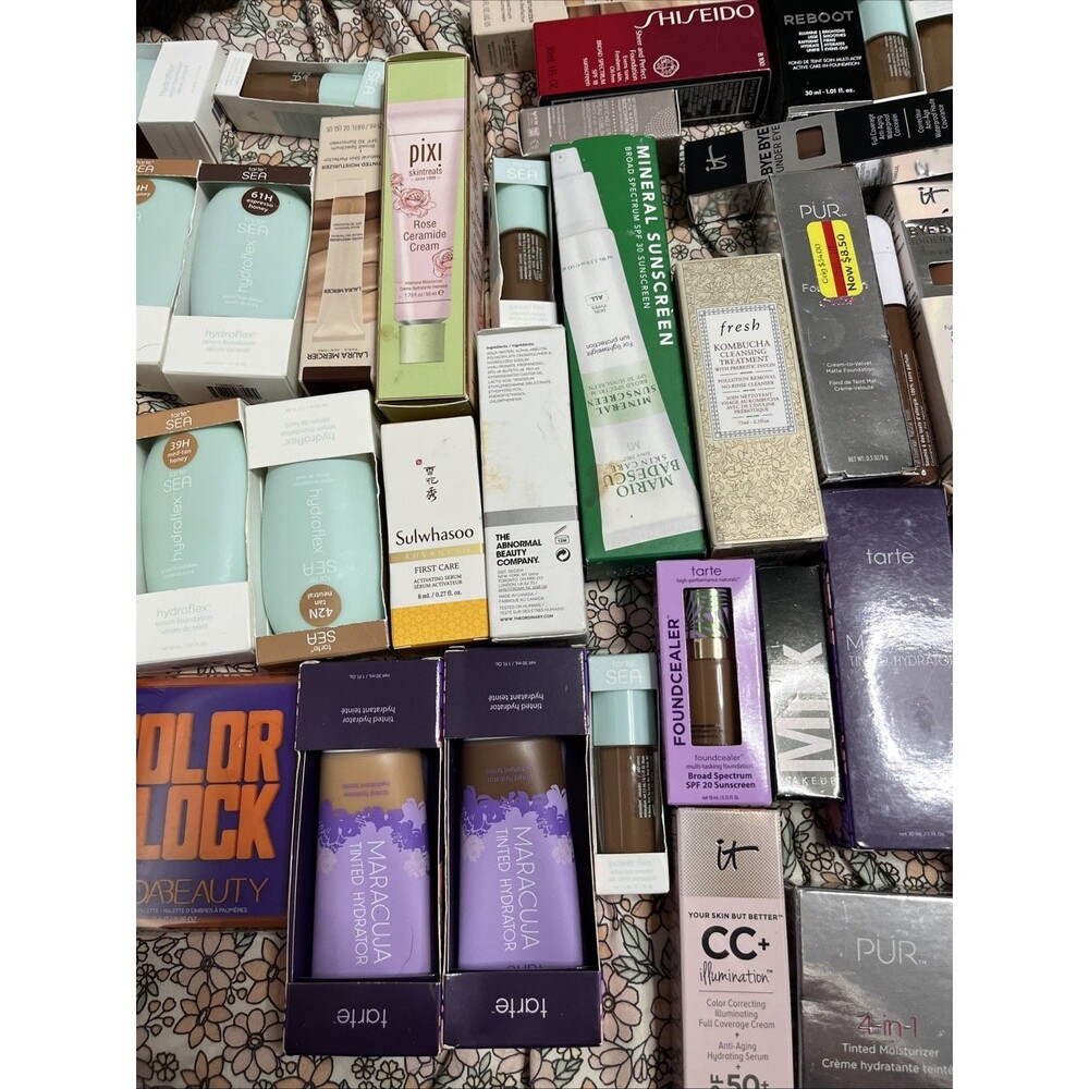 18 Bundle Lot Cosmetics Mik Makeup It Tarte Sea Huda Clinique Full Size Premium